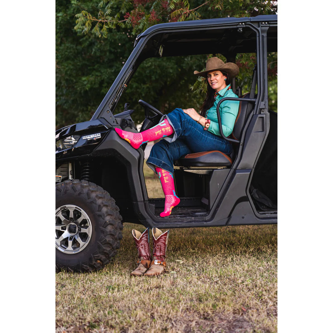 TAKE THE RISK HOT PINK PERFORMANCE BOOT SOCKS