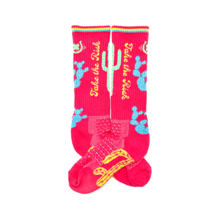 TAKE THE RISK HOT PINK PERFORMANCE BOOT SOCKS