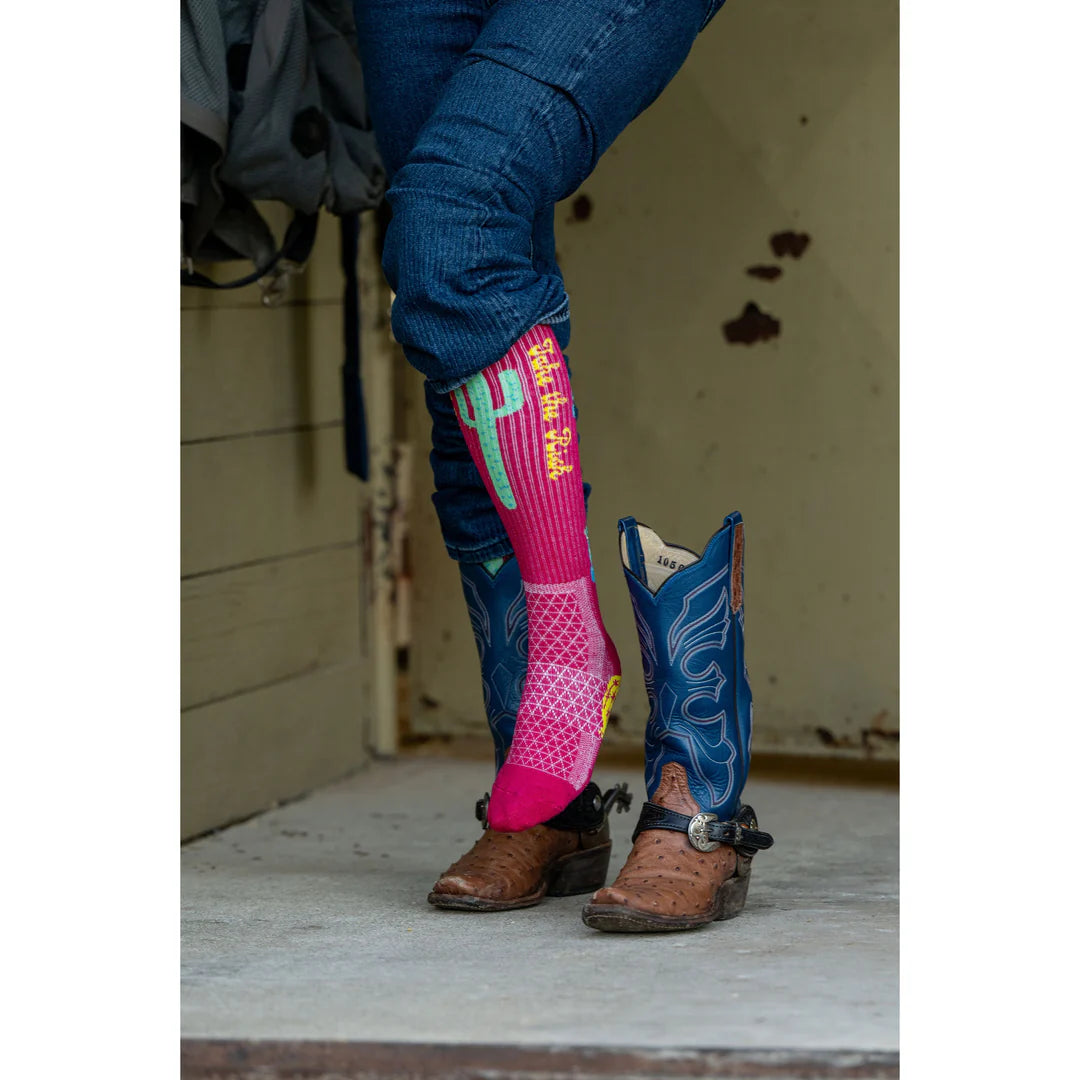 TAKE THE RISK HOT PINK PERFORMANCE BOOT SOCKS