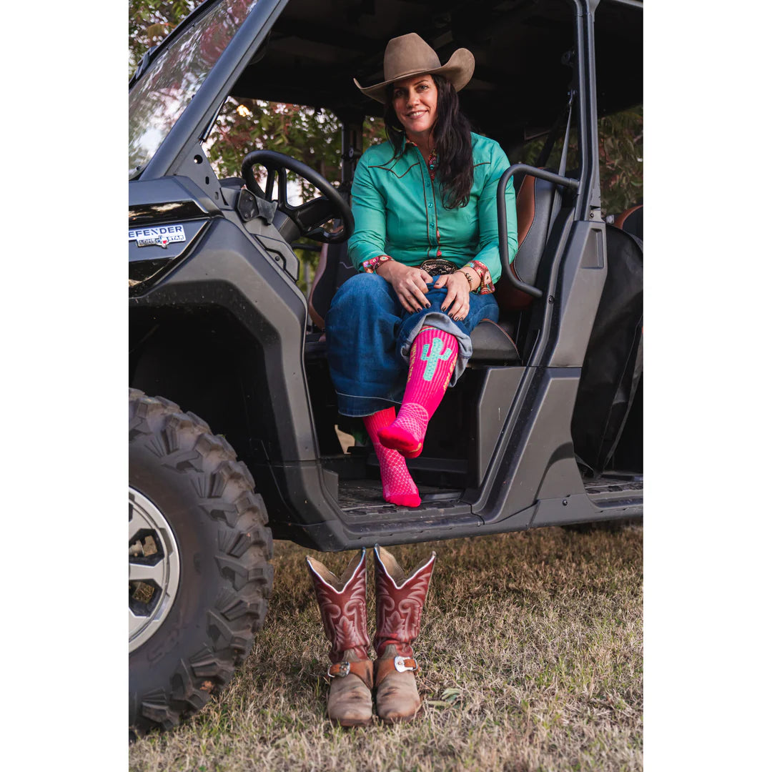 TAKE THE RISK HOT PINK PERFORMANCE BOOT SOCKS