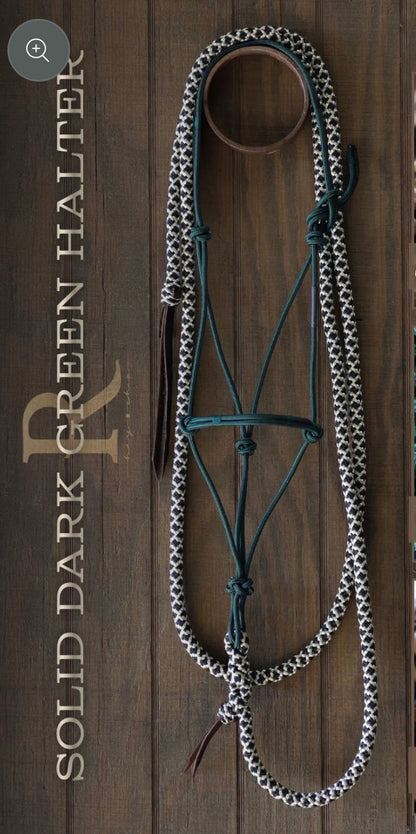 Timeless Halter & Lead Rope Set- Dark Green IN STOCK