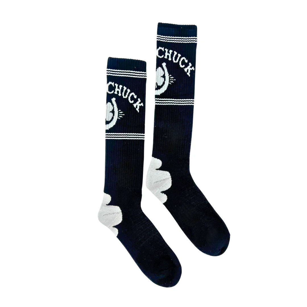 RETRO LUCKY CHUCK BLACK/WHITE PERFORMANCE BOOT SOCKS