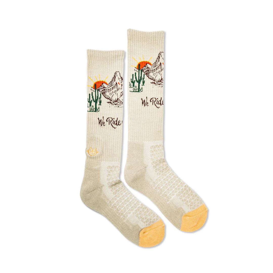 WE RIDE AT DAWN TAN PERFORMANCE SOCKS