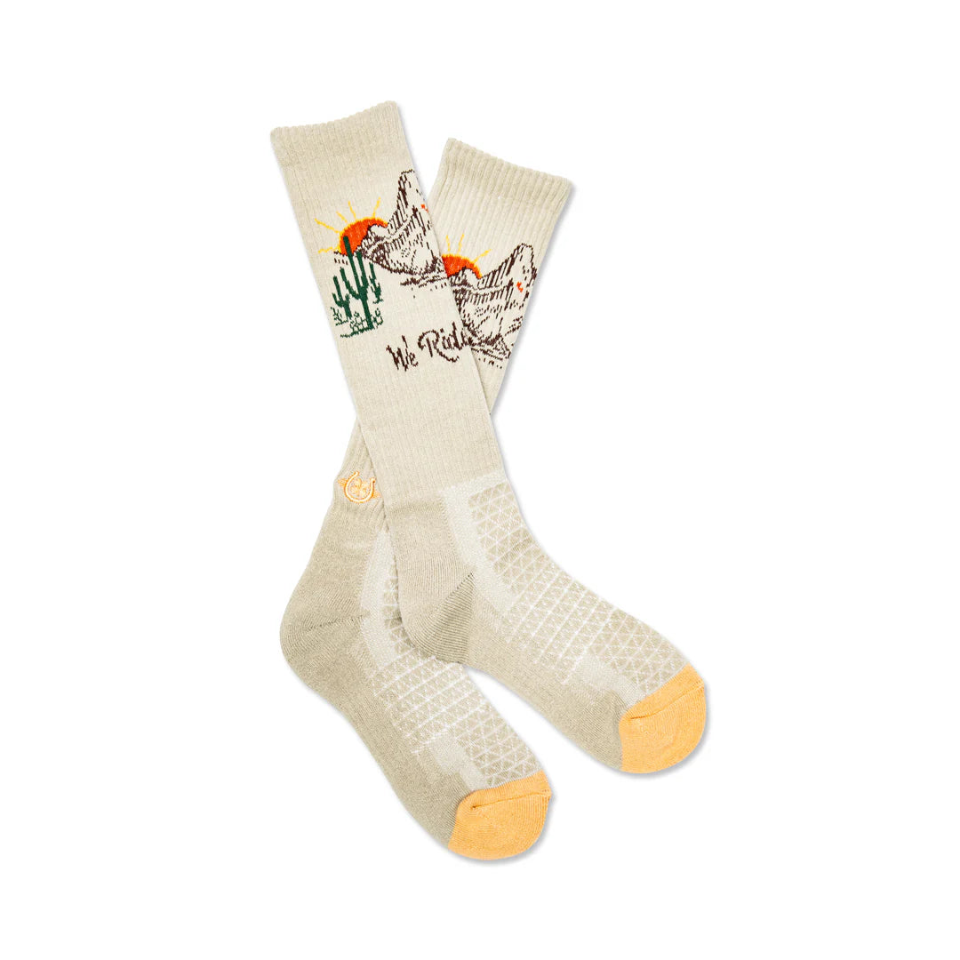 WE RIDE AT DAWN TAN PERFORMANCE SOCKS
