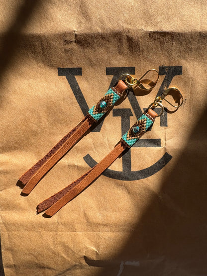 Leather strap and turquoise touch